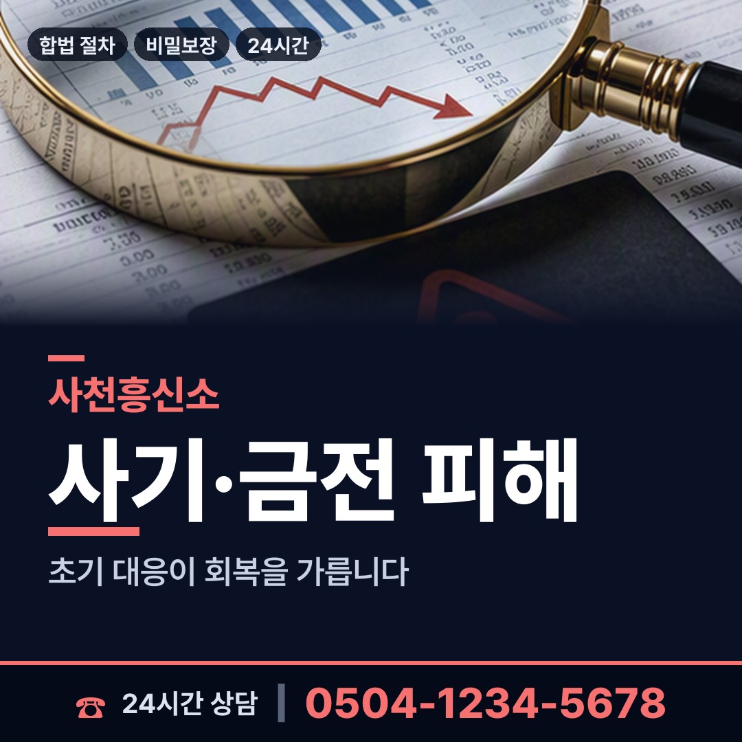 사천 동서금동 재산추적 상담 안내